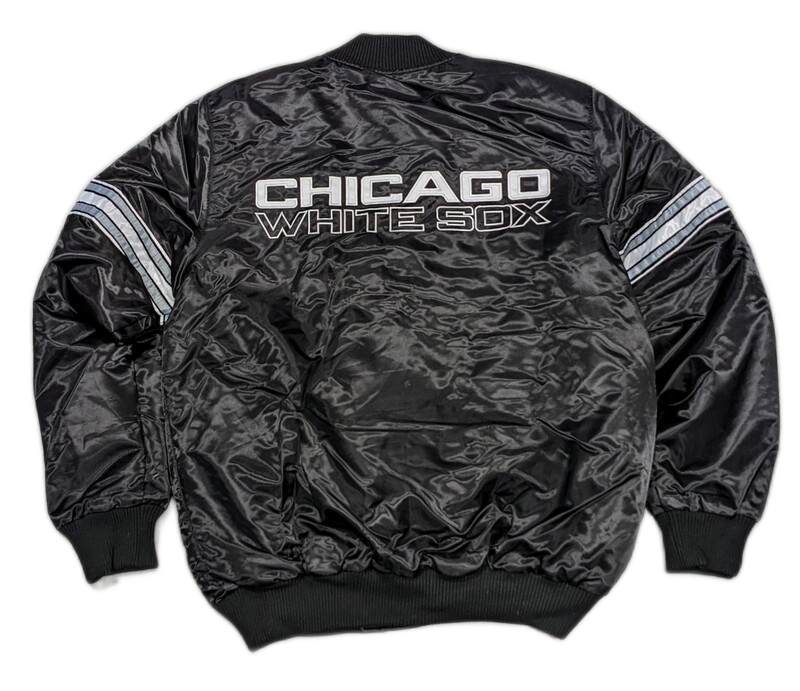 Chicago White Sox Pick & Roll Starter Satin Jacket-Black for Men product image 5, provided for visual reference and product