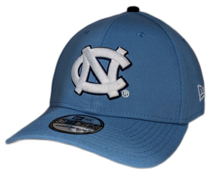 North Carolina Tar Heels Carolina Blue/ Navy 39THIRTY Flex Hat product image 1, provided for visual reference and product