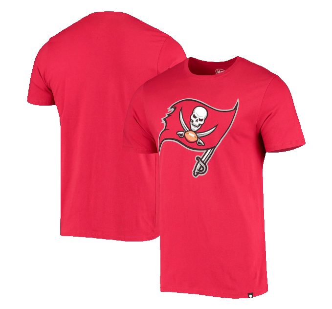 Tampa Bay Buccaneers '47 Imprint Super Rival T-Shirt – Red product image 1, provided for visual reference and product detail