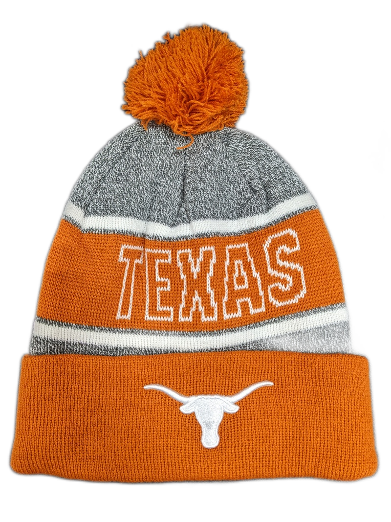 Texas Longhorns NCAA Top of the World Burnt Orange Cuffed Pom Knit Hat product image 1, provided for visual reference and