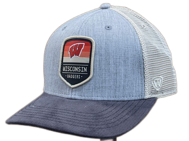 Wisconsin Badgers Steel Heather Trucker Adjustable Top of the World Hat product image 1, provided for visual reference and
