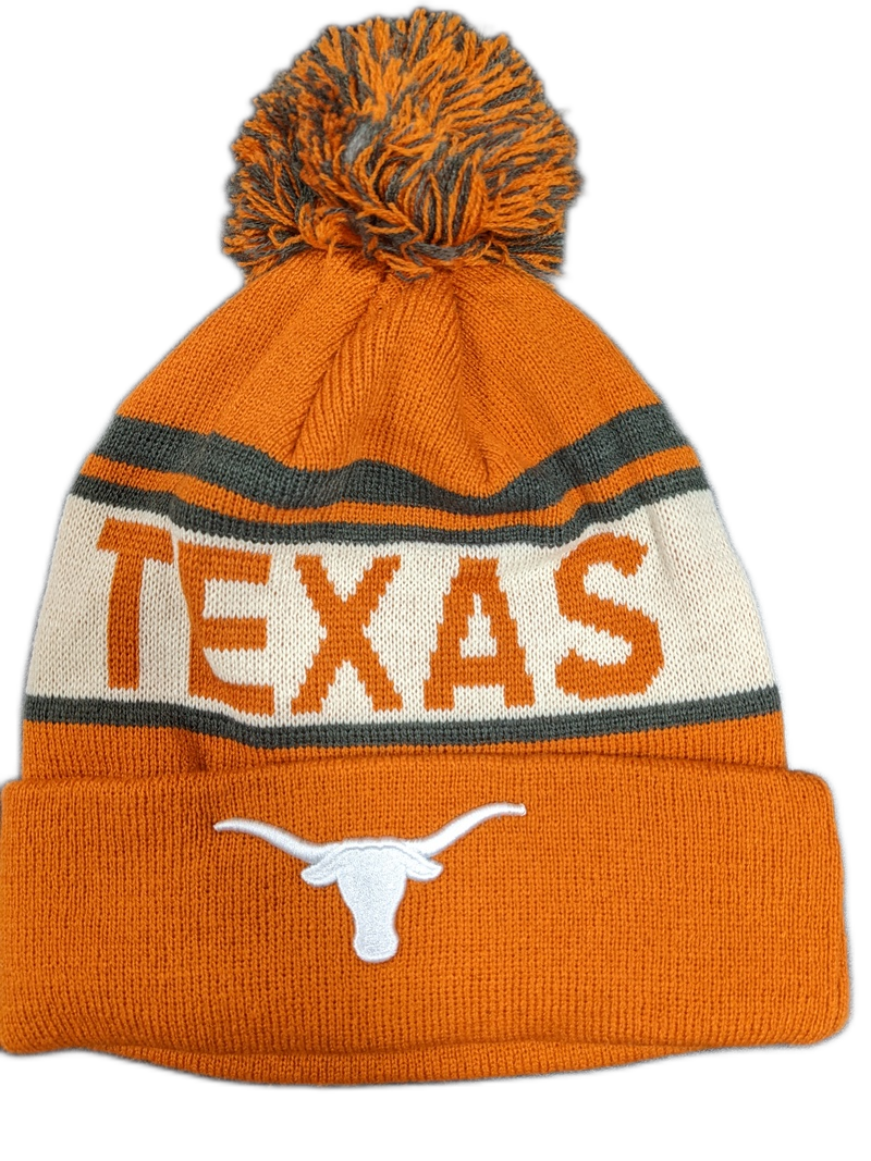 Texas Longhorns NCAA Top of the World Rust Orange Cuffed Pom Knit Hat product image 1, provided for visual reference and