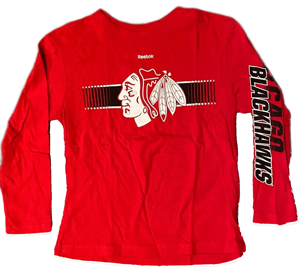 Chicago Blackhawks Reebok NHL Child Blinder Long Sleeve T-Shirt product image 1, provided for visual reference and product