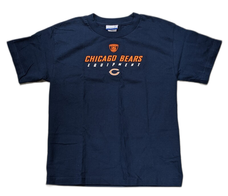 Chicago Bears Youth NFL Reebok Equipment Navy T-Shirt product image 1, provided for visual reference and product detail