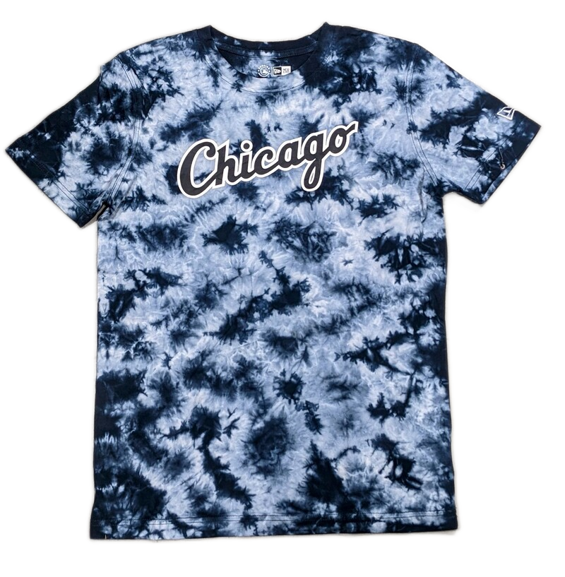 Chicago White Sox New Era Gray and Black Tie-Dye Road Script T-Shirt for Men product image 1, provided for visual reference