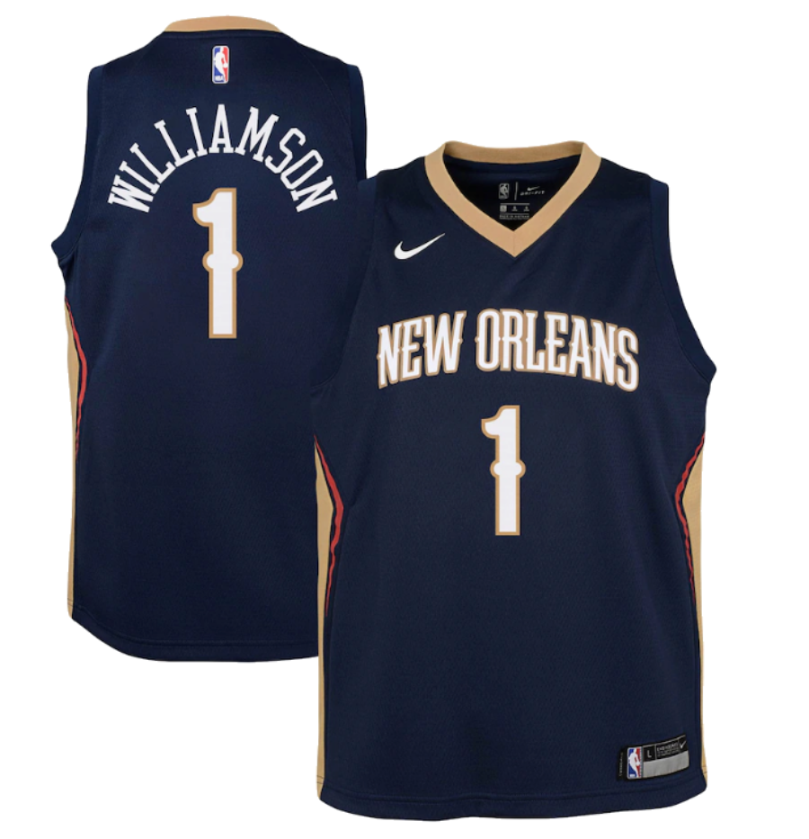 Youth Zion Williamson New Orleans Pelicans Nike Navy Replica Swingman Jersey product image 1, provided for visual reference
