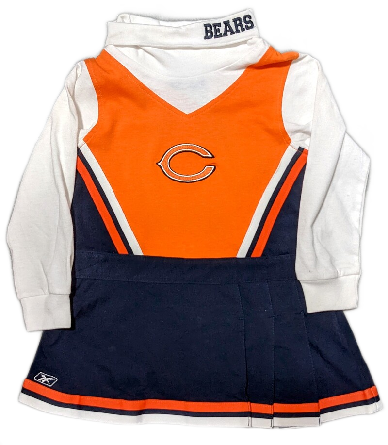 Girls Reebok Chicago Bears Child Orange/Navy Turtleneck Cheerleader Dress product image 1, provided for visual reference and