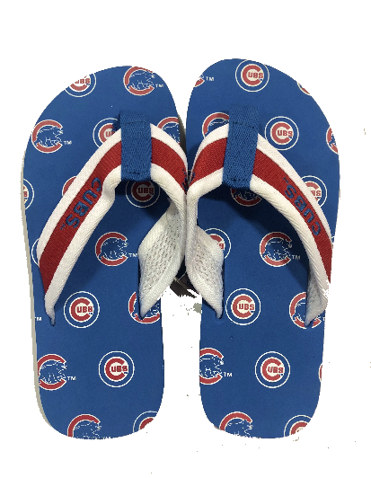 Chicago Cubs All Over Print Unisex Flip Flops product image 1, provided for visual reference and product detail review