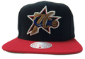 Mens NBA Philadelphia 76ers Team 2 Tone Snapback Hat By Mitchell And Ness product image 1, provided for visual reference and