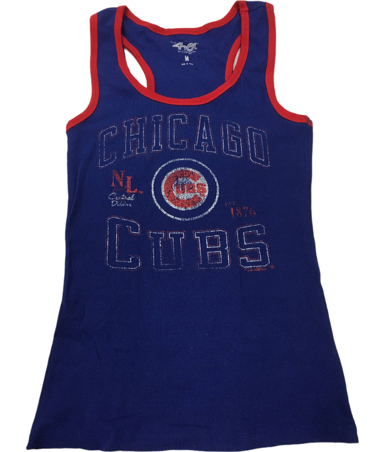 Chicago Cubs Split Finger Tank Top for Women product image 1, provided for visual reference and product detail review