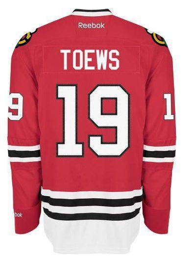 Mens Chicago Blackhawks Jonathan Toews Edge 2 Authentic Home Jersey by Reebok product image 1, provided for visual reference