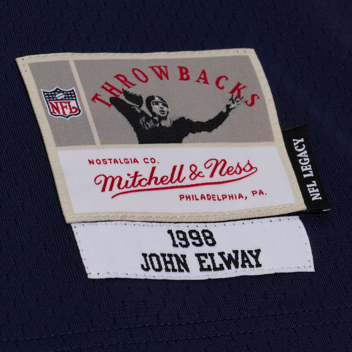 Mitchell & Ness John Elway Navy Denver Broncos Legacy Replica Jersey for Men product image 3, provided for visual reference