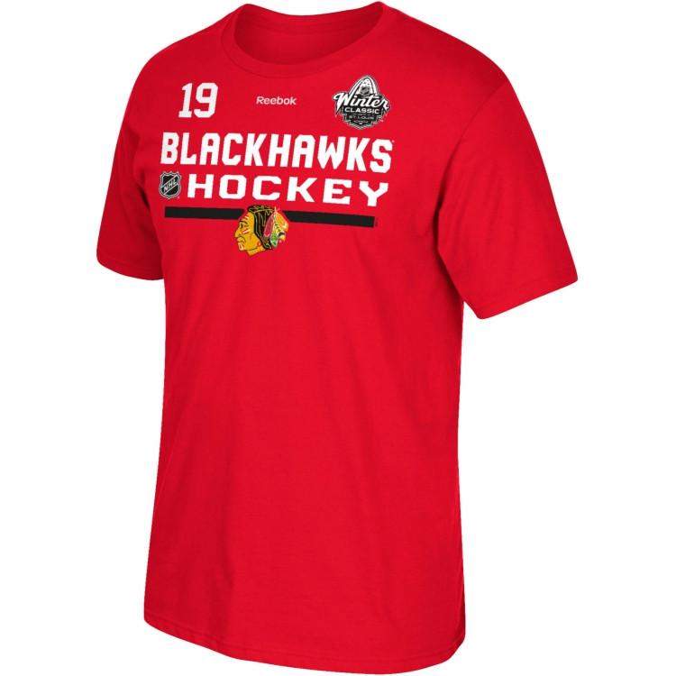 Chicago Blackhawks 2017 NHL Winter Classic Chicago Blackhawks Jonathan Toews #19 Locker Room Red Player T-Shirt for Men
