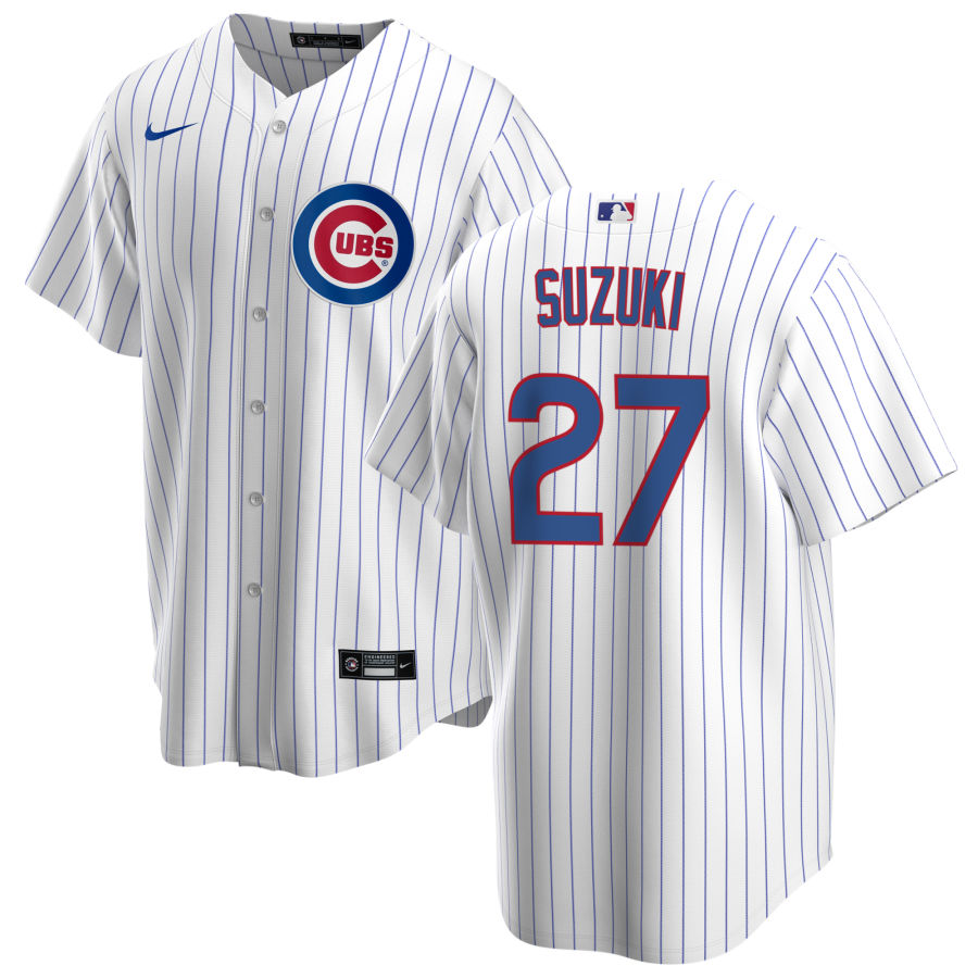 Seiya Suzuki Chicago Cubs NIKE White Home Replica Jersey for Men product image 1, provided for visual reference and product