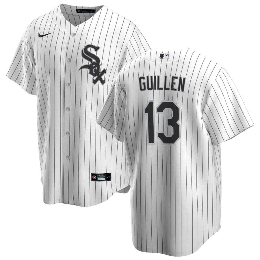 NIKE Men Ozzie Guillen Chicago White Sox White Home Replica Jersey With Premium Twill Lettering product image 1, provided
