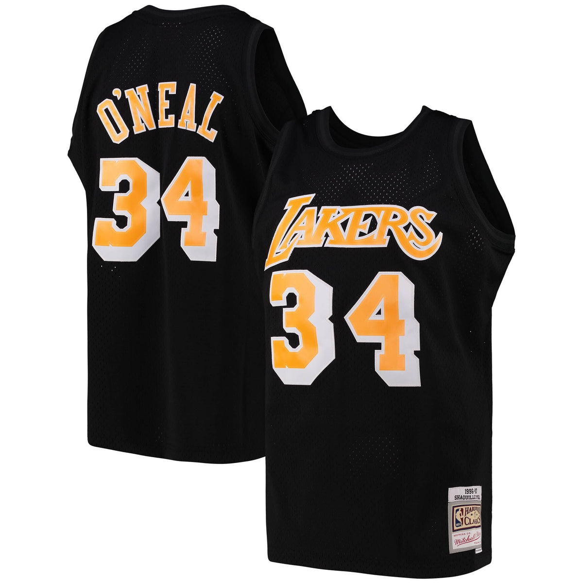 Los Angeles Lakers Shaquille O'Neal Black Team Color Swingman Jersey by Mitchell & Ness for Men product image 1, provided