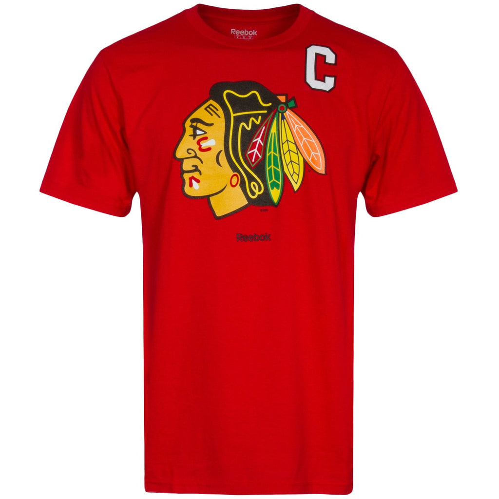 Chicago Blackhawks Jonathan Toews Reebok T-Shirt- "C" Patch for Men product image 1, provided for visual reference and