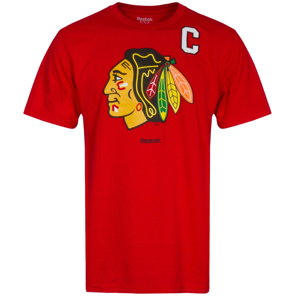 Chicago Blackhawks Jonathan Toews Reebok T-Shirt- "C" Patch for Men product image 1, provided for visual reference and