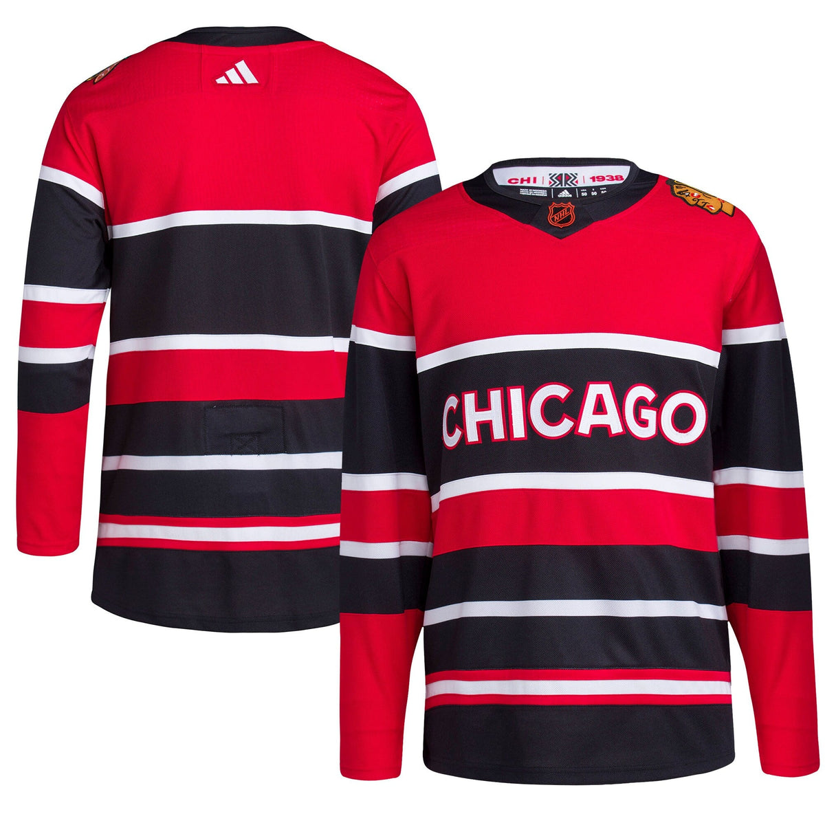 Chicago Blackhawks adidas Red Reverse Retro 2.0 Authentic Blank Jersey for Men product image 1, provided for visual