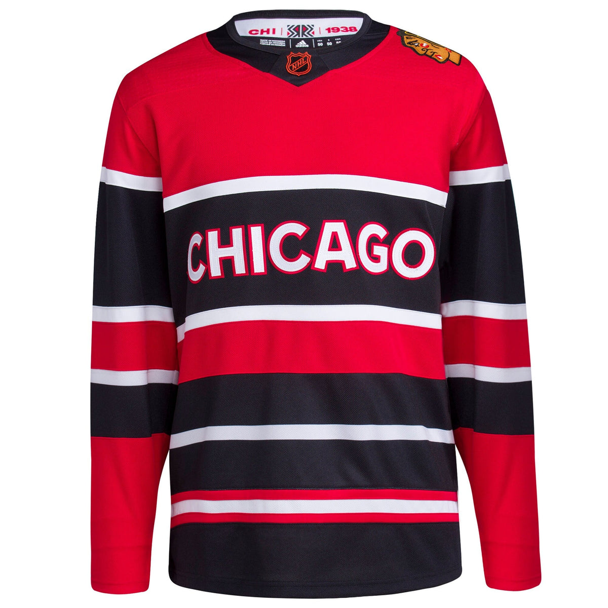 Chicago Blackhawks adidas Red Reverse Retro 2.0 Authentic Blank Jersey for Men product image 2, provided for visual
