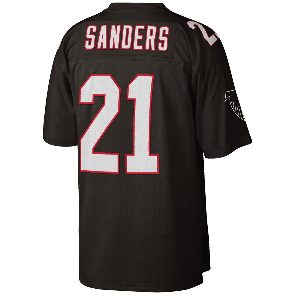 Mens Atlanta Falcons Deion Sanders Mitchell & Ness Black 1992 Retired Player Vintage Replica Jersey product image 3,