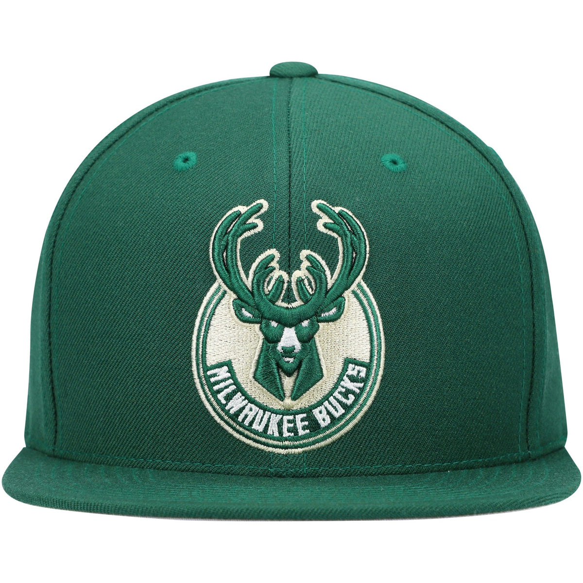 Milwaukee Bucks Mitchell & Ness Team Ground Snapback Hat - Hunter Green product image 2, provided for visual reference and