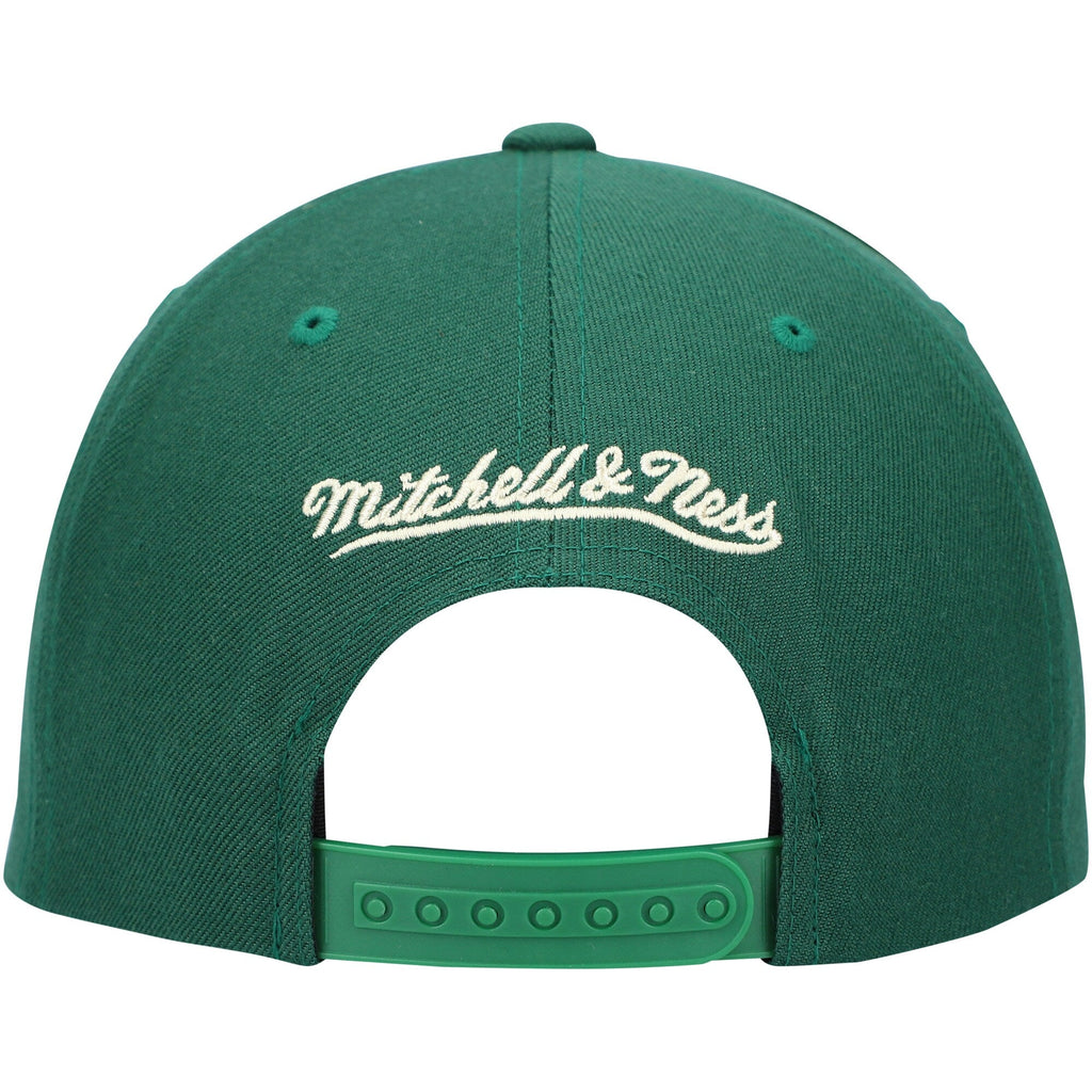 Milwaukee Bucks Mitchell & Ness Team Ground Snapback Hat - Hunter Green product image 4, provided for visual reference and