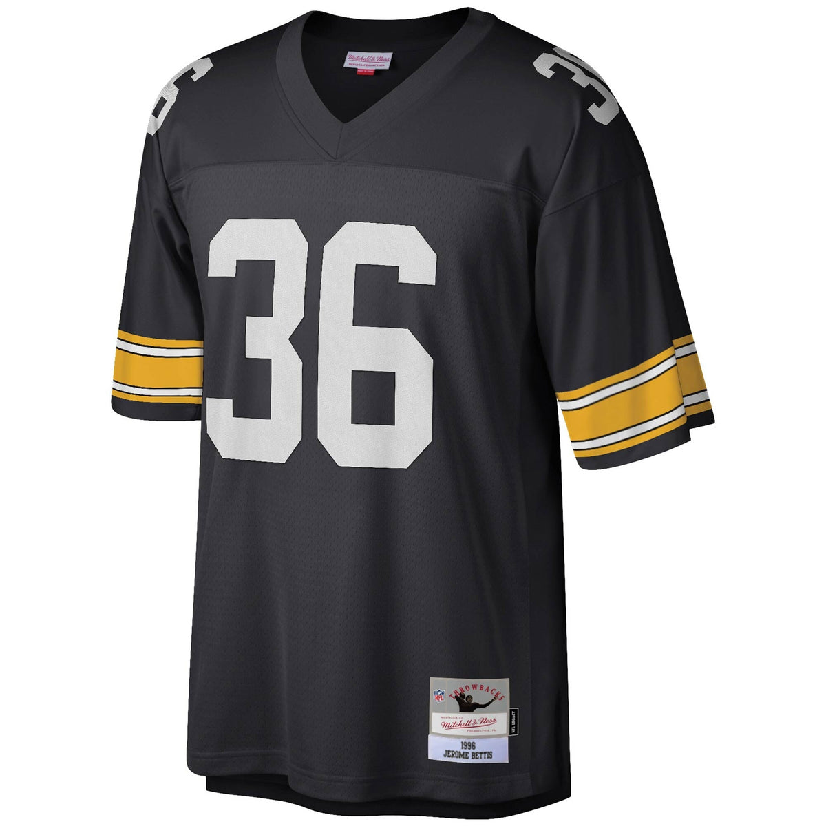 Mens Pittsburgh Steelers Jerome Bettis Mitchell & Ness Black Retired Player Vintage Replica Jersey product image 2, provided