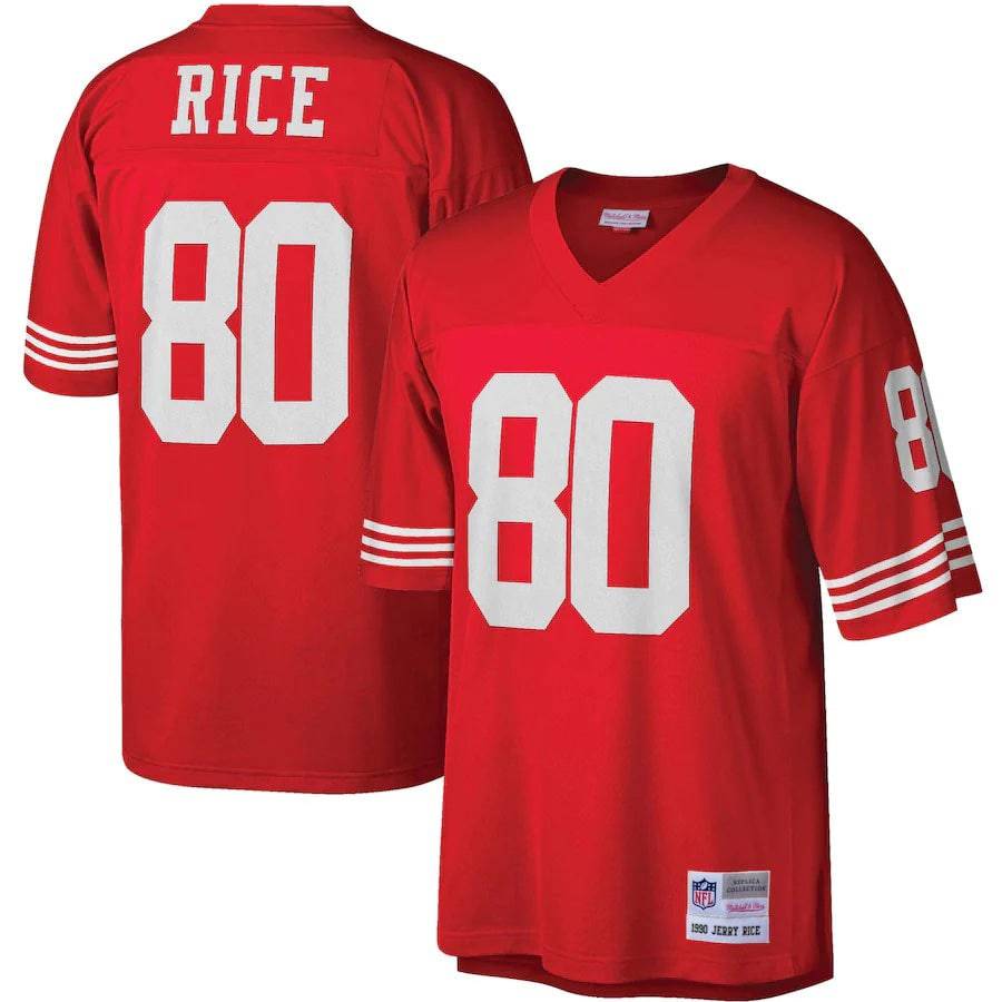 Mitchell & Ness Jerry Rice Scarlet San Francisco 49ers Retired Player Legacy Replica Jersey for Men product image 1,