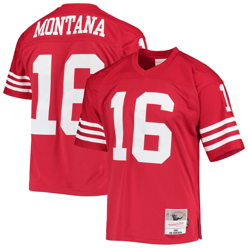 Mens San Francisco 49ers Joe Montana Mitchell & Ness Scarlet Retired Player Vintage Replica Jersey product image 1, provided