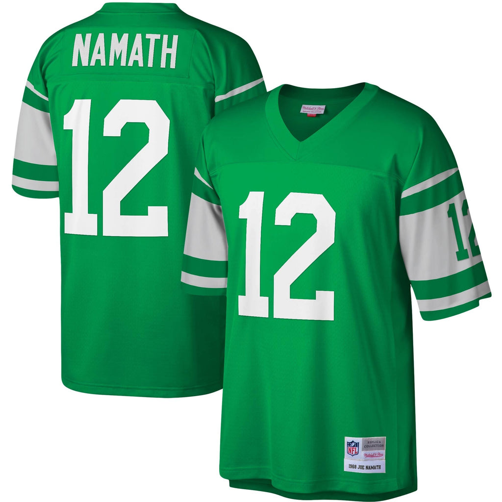 Mens New York Jets Joe Namath Mitchell & Ness Green 1968 Retired Player Legacy Replica Jersey product image 1, provided for