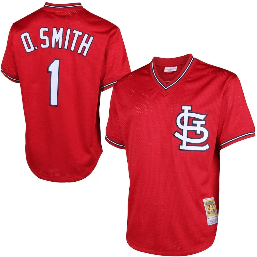 Mitchell & Ness Ozzie Smith 1996 St. Louis Cardinals Batting Practice Cooperstown Jersey for Men product image 1, provided