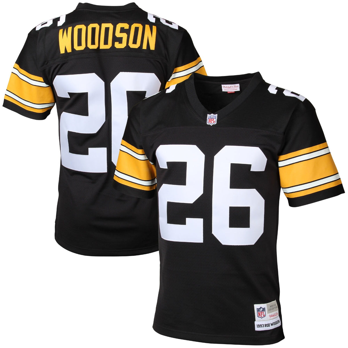 Pittsburgh Steelers Rod Woodson Mitchell & Ness Black Legacy Replica Jersey for Men product image 1, provided for visual