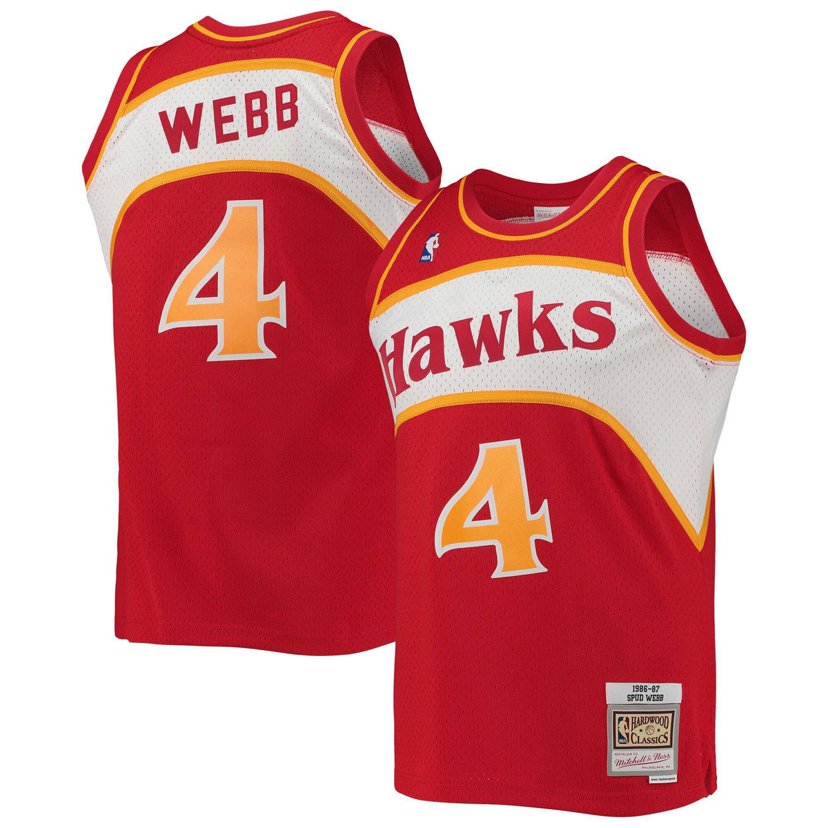 Atlanta Hawks Spud Webb Mitchell & Ness Red 1986-87 Hardwood Classics Swingman Jersey for Men product image 1, provided for