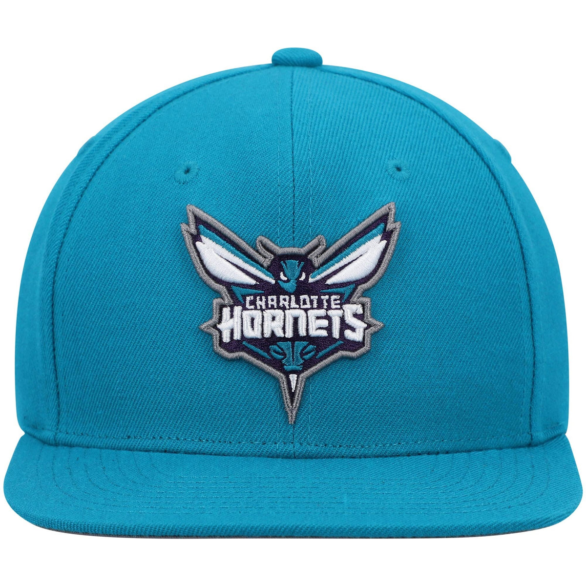 Mitchell & Ness Teal Charlotte Hornets Ground 2.0 Snapback Hat for Men product image 2, provided for visual reference and