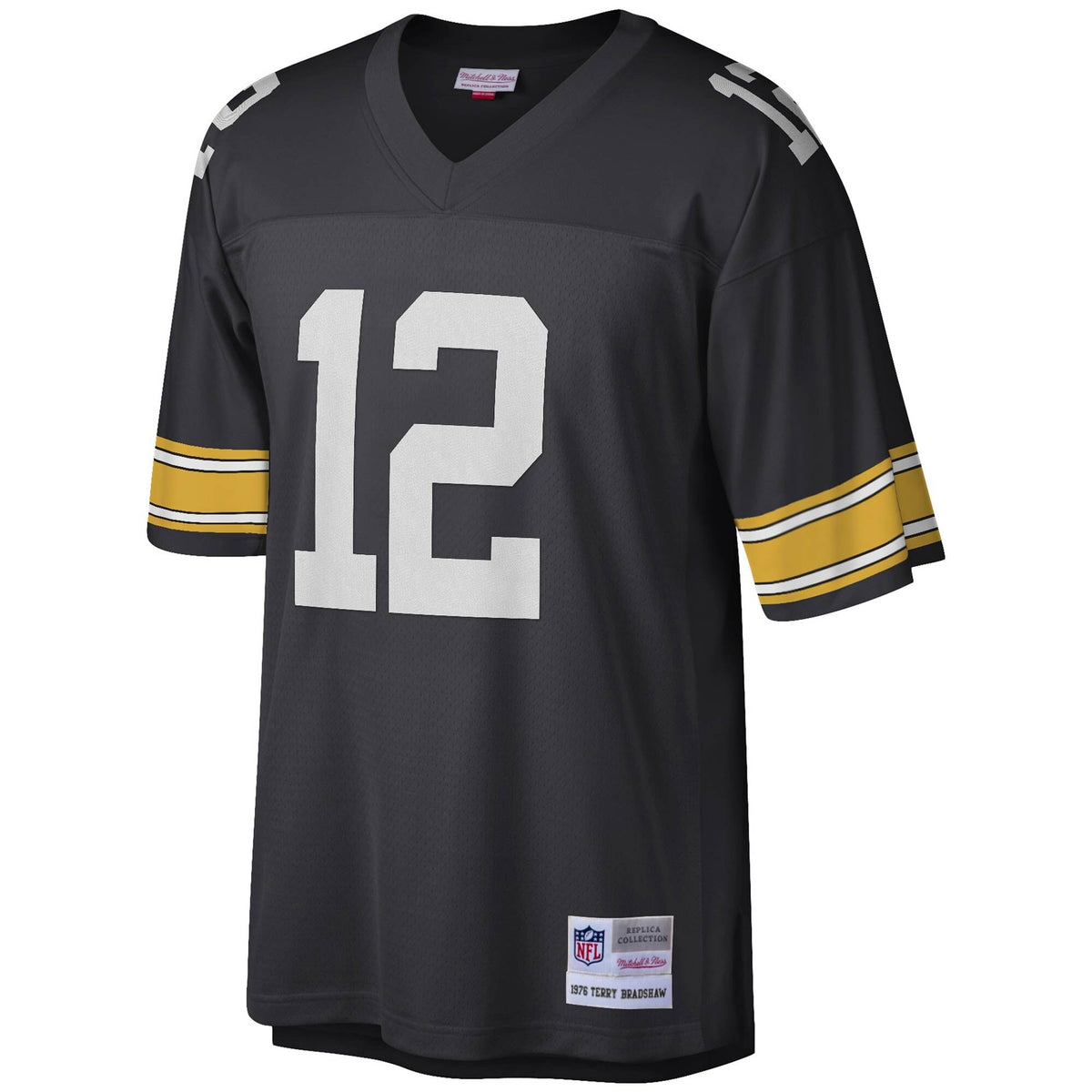 Mens Pittsburgh Steelers Terry Bradshaw Mitchell & Ness Black Legacy Replica Jersey product image 2, provided for visual