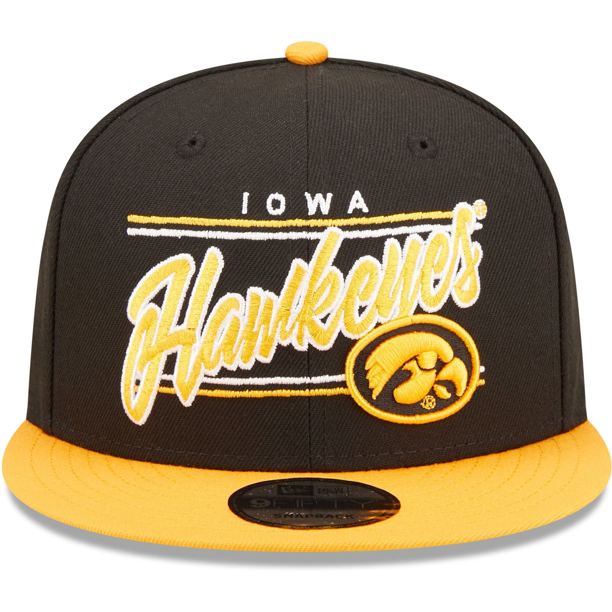 Iowa Hawkeyes New Era Team Script 9FIFTY Snapback Hat - Black product image 2, provided for visual reference and product