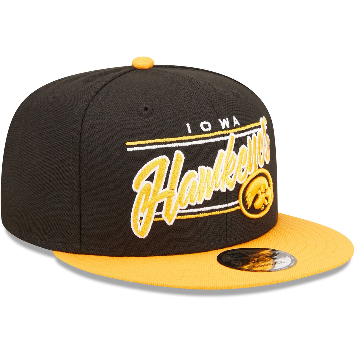 Iowa Hawkeyes New Era Team Script 9FIFTY Snapback Hat - Black product image 3, provided for visual reference and product