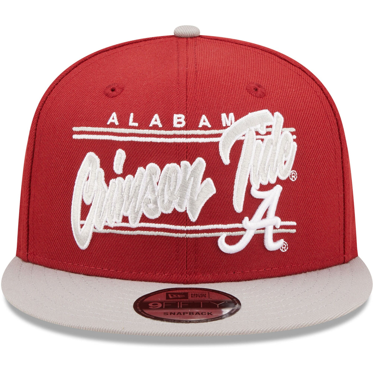 New Era Crimson Alabama Crimson Tide Team Script 9FIFTY Snapback Hat for Men product image 2, provided for visual reference