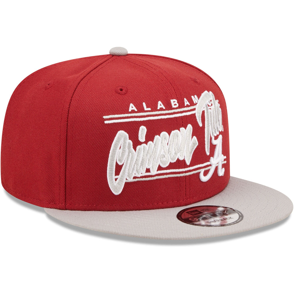 New Era Crimson Alabama Crimson Tide Team Script 9FIFTY Snapback Hat for Men product image 3, provided for visual reference
