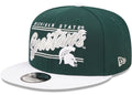New Era Green Michigan State Spartans Team Script 9FIFTY Snapback Hat for Men product image 1, provided for visual reference