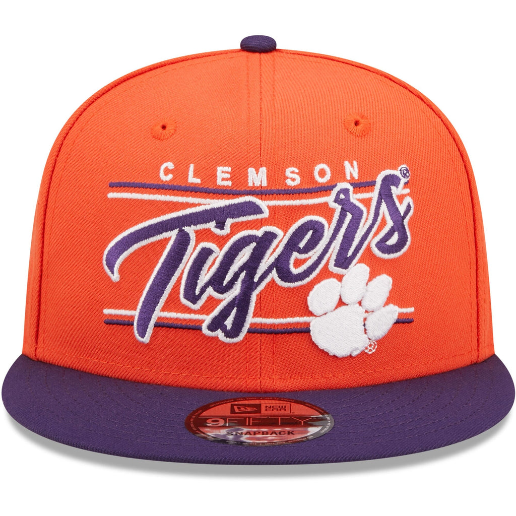 Clemson Tigers New Era Team Script 9FIFTY Snapback Hat - Orange product image 2, provided for visual reference and product