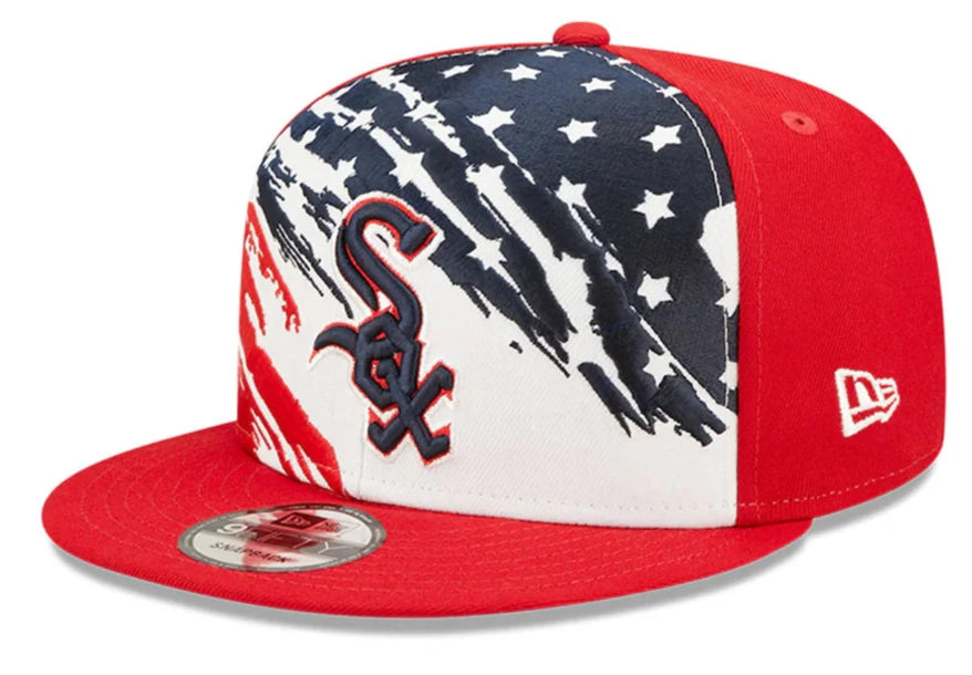 Chicago White Sox New Era 2022 4th of July Stars and Stripes Red 9FIFTY Snapback Adjustable Hat for Men product image 1,