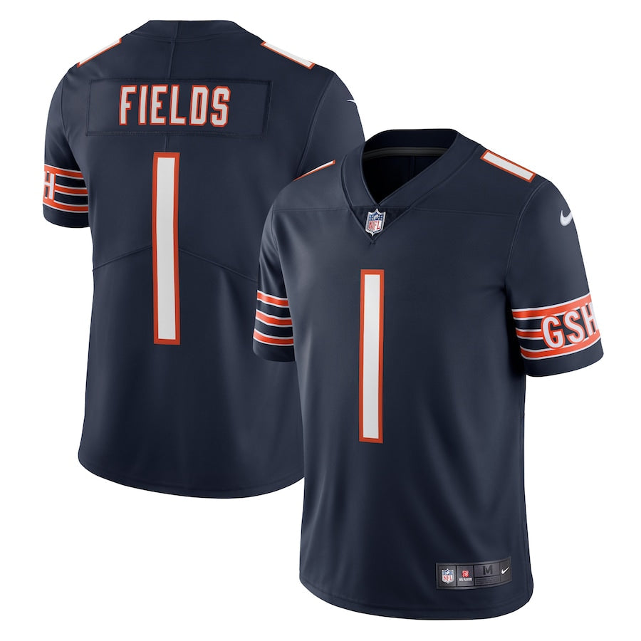Chicago Bears Justin Fields Navy Nike Limited Jersey for Men product image 1, provided for visual reference and product
