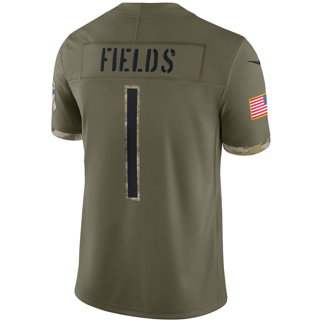 Justin Fields Chicago Bears Nike 2022 Salute To Service Limited Jersey - Olive for Men product image 3, provided for visual