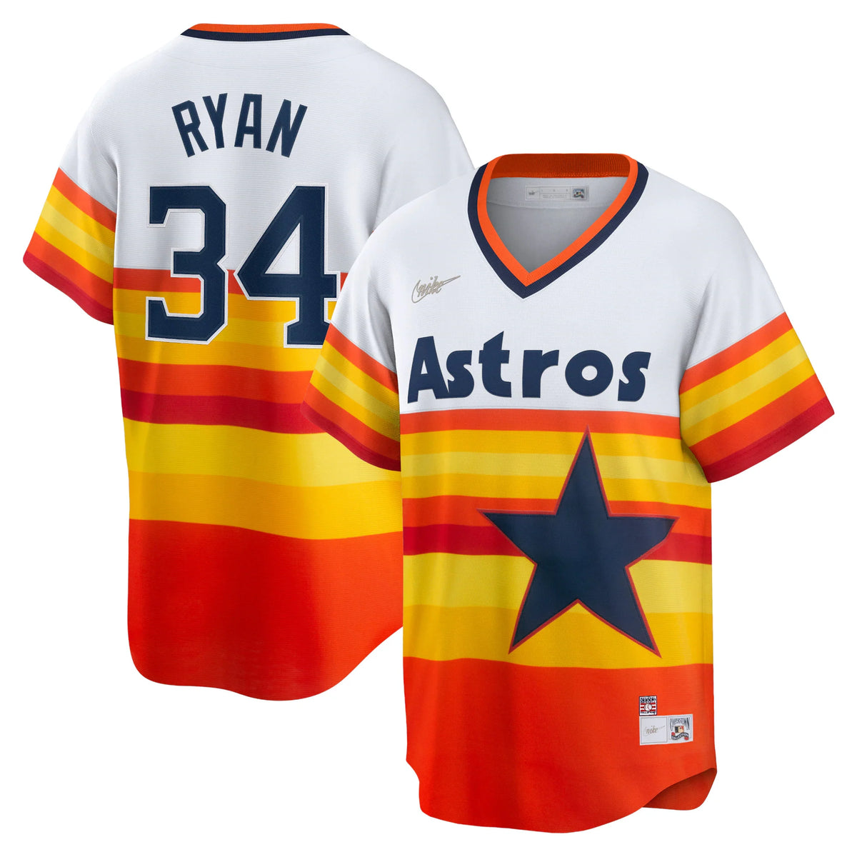Houston Astros Nolan Ryan Nike White Home Cooperstown Collection Player Jersey for Men product image 1, provided for visual