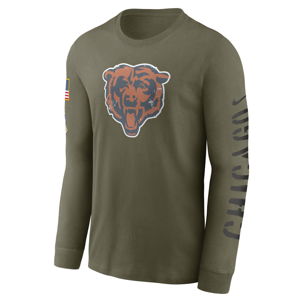 Chicago Bears Nike Olive Salute To Service Long Sleeve T-Shirt for Men product image 2, provided for visual reference and