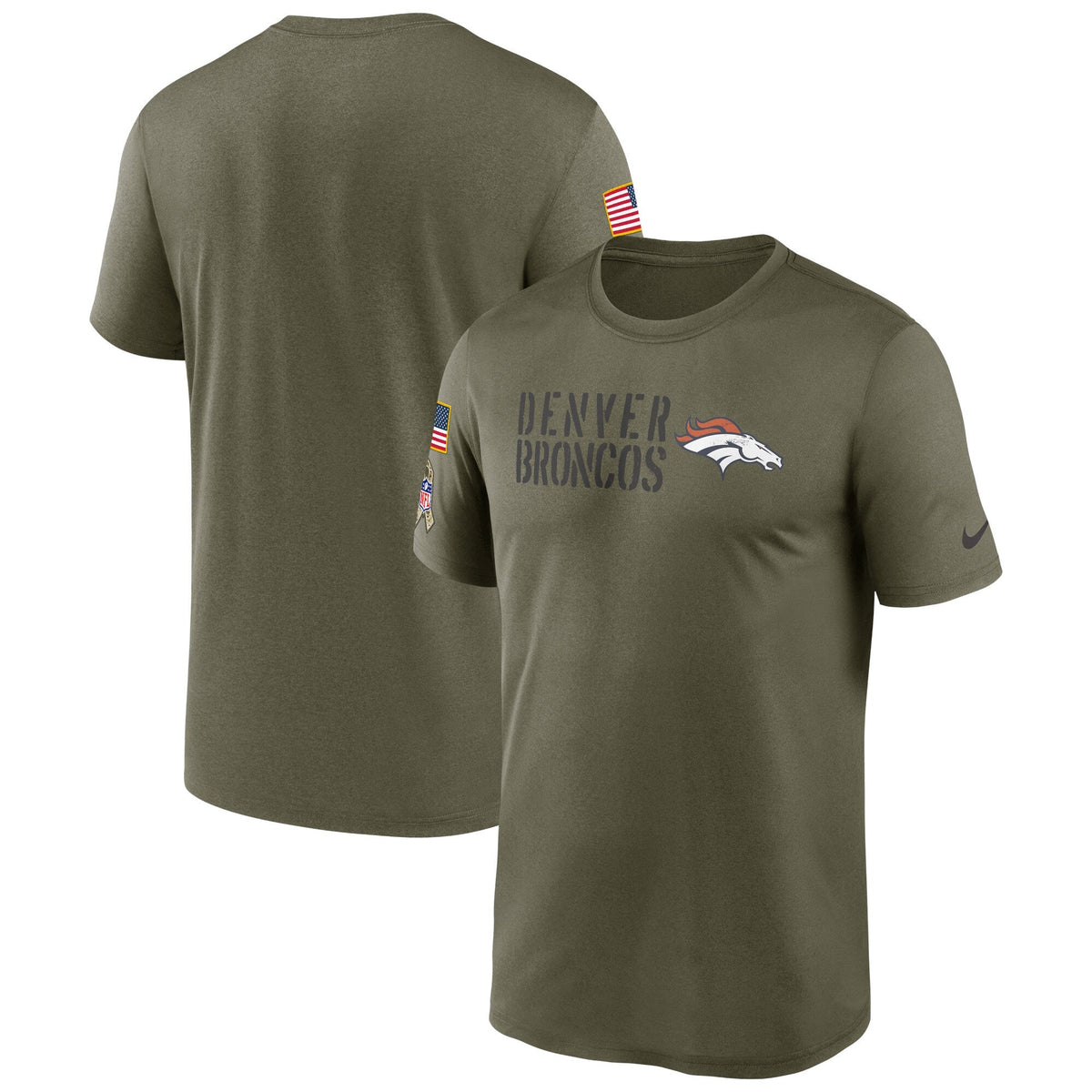 Denver Broncos Nike Olive 2022 Salute to Service Legend Team T-Shirt for Men product image 1, provided for visual reference