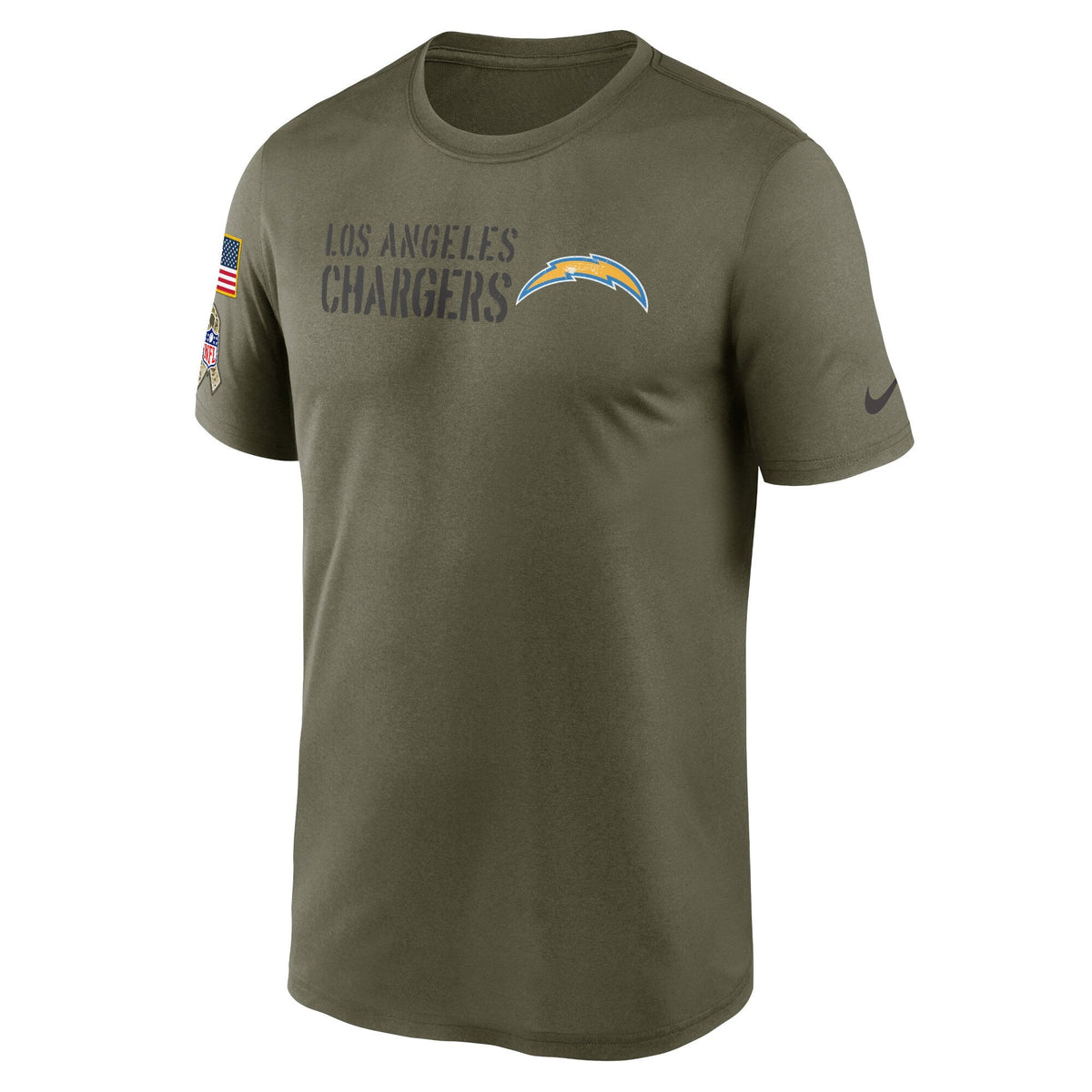 Los Angeles Chargers Nike Olive 2022 Salute to Service Legend Team T-Shirt for Men product image 2, provided for visual