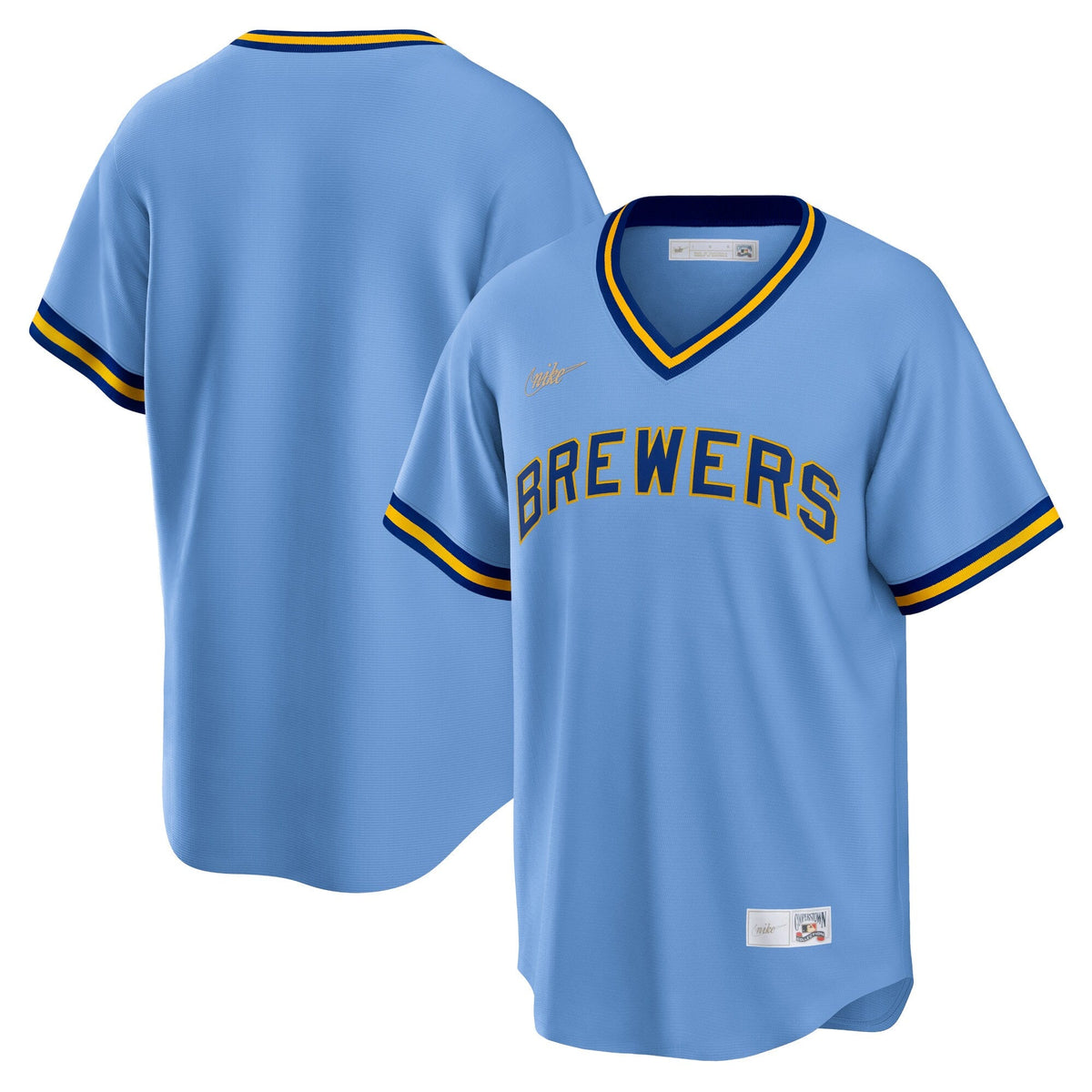 Milwaukee Brewers Nike Cooperstown Collection Blue Replica Team Jersey for Men product image 1, provided for visual